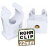 FUX 20 clip per tubi da 20 - 22 mm, morsetti per tubi con filettatura metallica M6, supporto per tubi, morsetto singolo per sanitari e riscaldamento