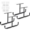 Sinoer Metal Garage Ganci di stoccaggio a soffitto, ganci montati a parete, ganci utilitari resistenti per scala, bici, legno, strumenti e altri oggetti sfusi (4 Pack, nero)