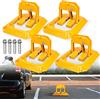 Izrielar 4 pezzi Sbarra per parcheggio pieghevole con 12 chiavi, angoli rinforzati a forma di arco, design a rullo, resistenza agli urti, giallo
