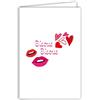 Afie 69-4508 - Biglietto di auguri con bacio, motivo: cuori, stile francese, motivo Baci, motivo Francese per ragazze e donne, formato 12 x 17 cm, colore: Bianco