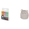 Legami - Teddy's Style, Set di 6 Mini Evidenziatori, 1x7,5 cm, Giallo, Pesca, Rosa, Lilla & Gomma profumata, Aroma Fragola, morbida, 4,5x4 cm