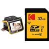KODAK Slide N SCAN Film E Slide Scanner Con Schermo LCD Da 5, Nero & 32GB Scheda SD SDHC classe 10 Gold+ UHS-I U1 Ka.Blist [EKMSD32GHC10K]