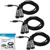 HQRP 3-Pack HQRP 3.5mm A Doppio Maschio XLR Splitter Y Mono Cavo Audio Cavo 3M