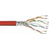 Transmedia Cavo FTP, trefoli, Cat5e Rosso, bobina da 100 m, 8 fili, AWG24, Twisted Pair, schermo protezione, trefoli, 100 MHz, Cat 5e