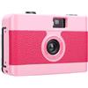 Tosuny Fotocamera retrò Riutilizzabile da 35 Mm | Fotocamera Compatta con Flash Incorporato per la Fotografia di Viaggio (Roseo)
