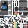 DJI Osmo 360 Adventure Combo, fotocamera 360 con immagine a 360° da 1, batteria a lunga durata con 3 batterie, pacchetto video nativo 8K a 360° con memoria da 128 GB, lettore di schede + kit di