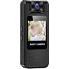JoyousMall Action Camera 4K con obiettivo rotante a 180°, durata della batteria di 7 ore, videocamera compatta indossata dal corpo per sport all'aria aperta, video 2K/1080P, nero