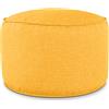 Deshome Pouf da esterno e interno - Pouf poggiapiedi tondo Ø 80 cm da giardino idrorepellente sfoderabile, Puff design moderno per divano soggiorno camera da letto Light Pouf Giallo sole
