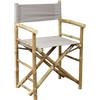 milani home - poltrona regista pieghevole, bamboo e tessuto, tortora e marrone, seduta pieghevole outdoor