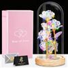 IGUGI Rosa Eterna con LED,Kit di Rose la Bella e la,Galaxy Rose,Kit di Rose,con Luci LED Regali Magici Decorazioni per Festa della Mamma della S.Valentino Anniversario di Matrimonio Vacanza