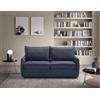 EVERGREENWEB MATERASSI & BEDS EVERGREENWEB - Divano Letto a 2 Posti con Materasso Memory 140x190, Sofà Soggiorno con Piedi in Legno Design Moderno, Struttura Rinforzata Pieghevole, Tessuto Blu Antimacchia, Cuscini Estraibili GRACE
