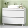Hzuaneri Mobile Sottolavabo per Bagno, Mobiletto da Bagno, 3 Cassetti, con Piedini, indipendente, moderno, 30 x 80 x 64 cm, Bianco BC36903X