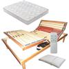 SARDAMATERASSI - Rete elettrica misura 140x190 cm + materasso memoy 20 cm guanciale senza fili