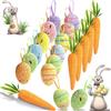 ZOSIGN 18 Pezzi Decorazioni Pasqua da Appendere, Uova di Pasqua in Schiuma, Decorazioni Colorate A Forma di Uova di Carota Scintillanti, Perfette per Decorare Gli Alberi di Pasquas