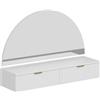 Vente-unique PASCAL MORABITO - Tavolo pensile con specchio e LED - 2 cassetti - Bianco - FRALYN