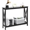COSTWAY Tavolo Consolle a 2/3 Ripiani, Tavolo d'Ingresso in Legno, Mobile Multifunzionale per Soggiorno e Corridoio, 100 x 30 x 80cm, Portata Massima 30 kg (2 Ripiani, Nero)