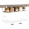 Pinkgarden Cestello Sottoripiano Estensibile in Metallo, Organizzatore Sospeso senza Forature per Cucina, Ufficio, Dispensa e Armadio, Standard, Bianco