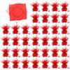 Dorunova Set Veli per Bomboniere in Tulle Poliestere con Cordoncino, Sacchetti Porta Confetti Quadrati 24x24cm per Matrimonio, Battesimo, Comunione, Laurea (Rosso, 36 Pezzi)