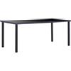 KTHLBRH Tavolo da pranzo nero tavolo da pranzo tavolo facile da pulire per cucina 180 x 90 x 75 cm vetro temperato