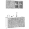 vidaXL Mobile da cucina Lyon, 4 pezzi, grigio cemento, legno ingegneristico, mensola moderna per cucina, montaggio a parete, design funzionale, armadio salvaspazio per organizzare la tua casa