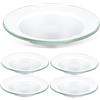 Healvian Set 5 Pezzi Piatti Rotondi in Vetro per Scaldacandele Profumati, Base Antiscivolo Riutilizzabile, Accessori per Bruciatori di Oli Essenziali in Casa