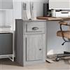 SooIarix Armadietto grigio Sonoma con cassetto e porta, 40 x 50 x 75 cm, versatile spazio per soggiorno e ufficio, montaggio con porta flessibile, materiale durevole