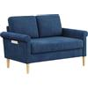 Vesgantti Divano Piccolo in Tessuto 2 Posti, con Tasche di Archiviazione su Entrambi i Lati, Mini Divano Imbottito Perfetto per Soggiorno Ufficio, Montaggio Senza Utensili, 123L x 70P x 88H cm, Blu