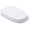 Generico Copriwater Compatibile Pozzi Ginori Square Sedile WC in Legno Bianco Lucido Cerniere Cromate