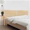 DHOME Testiera in Legno Riciclato DM con Gambe Stile Pallet Orizzontale Letto Pallet Supporti inclusi (190cm Doppio, Legno Naturale)
