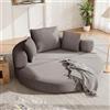 Terahanda Divano letto pieghevole multifunzionale autoportante (Boneless Sofa) - Letto ovale con cuscino, divano modulare in tessuto a coste (173 x 176 cm), adatto per appartamenti, soggiorno, camera da letto