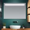 Inbagno Specchio da Bagno 70x105 cm, Reversibile con Fascia Luminosa sul Lato Superiore LED, Luce Bianca Naturale, Installazione a Parete
