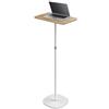 Chingcoo Leggio regolabile in altezza 46-120 cm, supporto portatile per laptop con ruote, tavolo regolabile per computer, tavolino portatile per ufficio, scuola, presentazione, divano e letto (bianco)