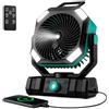 Richday Ventilatore Nebulizzatore Portatile, Ventilatore Camping 20000mAh, Serbatoio 300ml, 2 Nebbie, Telecomando 5m, Timer, LED USB, 270°, 45°/90°, Tenda Ufficio