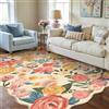 HUGEAR Beige Tappeto Salotto 140x200cm Camera da Pranzo Antiscivolo Tappeti Lavabile In Lavatrice Carpet Moderno Motivo Floreale Esterno Pelo Corto Misure Grandi Cameretta Sala Rug