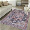 Mazovia Tappeti Rosso Boho Vintage - Soggiorno, Camera da Letto, Sala da Pranzo, Ufficio - Pile Corto Rettangolo - OEKO-TEX® - Lavabile in Lavatrice, Vegetale - Blu - 140x200 cm