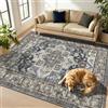 WUTONG Blu Navy Tappeto Salotto Orientali 80x120 cm Lavabile in Lavatrice,Tappeti per Camera da Letto Scendiletto Vintage Classico,Tappetino Antiscivolo Pelo Corto Antimacchia