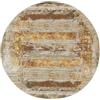 RugVista Gillian, Tappeto per interni ed esterni, Moderni, Ø 200 cm, Rotonda, Pelo corto, Porch, Lavabile solo a mano, Resistente ai raggi UV, D'oro/Multi