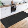 Siunwdiy Nero Tappeto Passatoia Cucina Antiscivolo Lavabile, Tappeto Runner Lungo Moderno per Cucina, Bagno, Soggiorno, Corridoio,60X220CM, Design Elegante