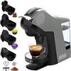 KOTLIE Macchina da caffè a capsule, 19 bar, macchina multi capsule per Nespresso* Original/Dolce Gusto*/Lavazza* a modo mio ESE (44 mm)/caffè in polvere, serbatoio dell'acqua da 1 l, 3 temperature, 7