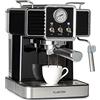 KLARSTEIN Gusto Classico - Macchina per Caffè Espresso Macinato, Macchina con Filtro, 1350 W, 20 Bar, Serbatoio Acqua: 1,5 L, Macchina Caffè Cialde, Raccogligocce in Acciaio, Nero