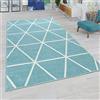 Paco Home Tappeto da soggiorno, moderni colori pastello, stile scandinavo, con motivo a rombi, Dimensione:70x140 cm, Colore:Blu