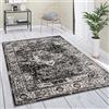 Paco Home Tappeto Salotto Pelo Corto Vintage Motivo Mandala Orientale Floreale Stile Moderno Con Bordatura, Dimensione:80x150 cm, Colore:Nero 5