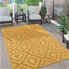 Paco Home Tappeto Cucina Da Esterno Salotto Moderno Balcone Terrazo Motivo Scandinavo Motivo Etnico Monocolore, Dimensione:60x100 cm, Colore:Giallo 2