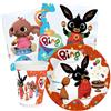 WOOPARTY Kit Compleanno Tavola Bing 16 persone (52 pezzi: 16 piatti 18cm, 16 bicchieri 200ml, 20 tovaglioli) in carta
