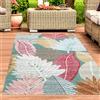 CARPETIA Tappeto per interni ed esterni camera degli ospiti giardino balcone veranda motivo floreale in forma rettangolare color crema 160 x 230 cm
