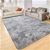 Tinyboy-hbq Tappeti Salotto Shaggy a Pelo Lungo Peloso Soggiorno Moderno Cameretta, Camera da Letto, Tappetino Antiscivolo (Grigio Bianco, 200 x 200cm)