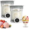 OUTALIZ 2 contenitori per gelato Ninja Creami NC700 NC701, accessori per gelato Ninja Swirl con coperchio, lavabili in lavastoviglie, per gelato fatto in casa, Grigio