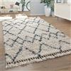 Paco Home Tappeto Shaggy a pelo corto per soggiorno o camera da letto in diversi design, colori e misure, Dimensione:60x100 cm, Colore: Crema 13