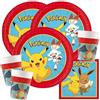 Pokémon POKEMON - Kit Festa 8 Persone Set Tavola Addobbi Party Compleanno con 8 Piatti, 8 Bicchieri e 20 tovaglioli