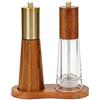 Reiwosee Set di Macinatori Sale e Pepe in Legno con Base Premium Corpo in Acrilico Nucleo Regolabile Ricaricabile e Facile da Usare - Elegante Accessorio da Cucina per la Cottura e la Cena in Casa